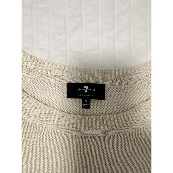 7 for all mankind Los Angeles Women’s black & white Chunky‎ knit sweater size S - Picture 3 of 5